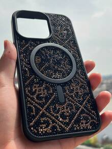 Magnetic Case Compatible With Wireless Charging With Glossy Design - Shockproof Protection For Phones - 黑色 - 查看 3