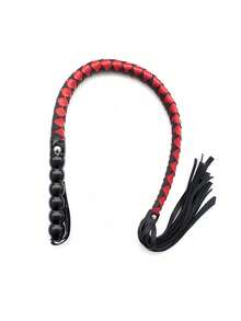 95厘米软PU皮革手柄专业马鞭、马鞭、蛇鞭、训练鞭、手工编织可重复使用马鞭，适用于训练、练习和户外游戏，易于使用和操作的马术配件、道具