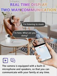 Indoor Smart Security Camera 360° Rotation Baby Pet Monitor With Two-Way Audio And SD Card Video Storage