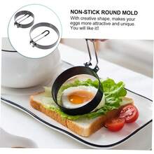 KALLORY 2 piezas Molde Redondo Antiadherente para Huevos y Sándwiches Set de Goma para Pancakes Tortillas y Huevos Fritos Cocina Práctica y Conveniente - 1 - Ver 8