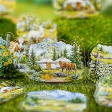 20 张/包复古山河主题贴纸，创意美学装饰贴纸，DIY 剪贴簿工艺材料，节日礼物，个性化文具用品