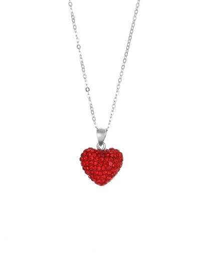 1 pezzo Collana con ciondolo a forma di cuore in argento sterling 925 con zirconi per uso quotidiano delle donne come regalo per San Valentino