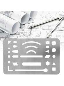 Borrador Shield inoxidable, herramientas de borrado de acero inoxidable, plantilla de dibujo ingeniería, regla herramienta de precisión para diseñoécnico y dibujo profesional - Transparente - Ver 11