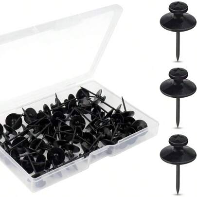30 Pieces Double Headed Picture Hangers Nails Picture Hanging Tacks Wall Decorative Small Nails Pins Photo Push Pins Thumb Tack Hanging Hook Pins Home Office Decorations Black