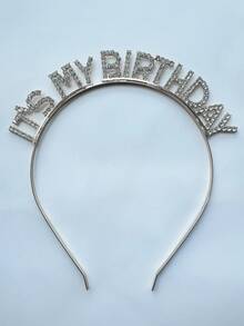 1 Pc Sparkling "It's My Birthday" Headband, Rhinestone - Encrusted Birthday Tiara, Glamorous Party Hair Accessory, Shiny Crystal Birthday Crown, Perfect For Birthday Celebrations, Eye - Catching Birthday Gift, Durable Metal Headband, Stylish Birthday Photo Prop, Must - Have Birthday Party Favor, Unique Birthday Headpiece, Sparkle - Filled Birthday Accessory