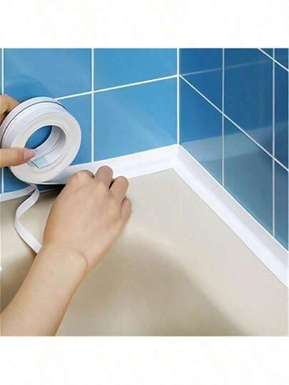 Small Nylon Caulking Strip - Self-Adhesive Seal Tape For Kitchen/Bathroom Sink Gaps, Toilet Base & Wall Corners, Easy Waterproof Seal