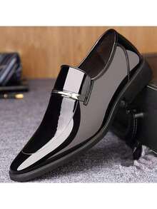 Hombres casuales zapatos de negocios versión coreana de los hombres británicos zapatos de tacón bajo zapatos formales - Negro - Ver 5