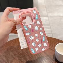 La funda para teléfono con diseño de diente de dentista es compatible con iPhone 17 16e 16 15 14 13 12 11 Mini Pro Max Air X XR XSMAX 8 7 Plus, cubierta trasera mate anti-caídas. - Colores mixtos - Ver 5