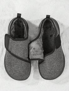 Giày điều chỉnh được cho người già, giày đế bằng mềm mại có khóa dán, giày kiểu mẹ, bốt rộng rãi ấm áp thoải mái có đệm cho mùa thu/đông. - màu đen - Xem 2