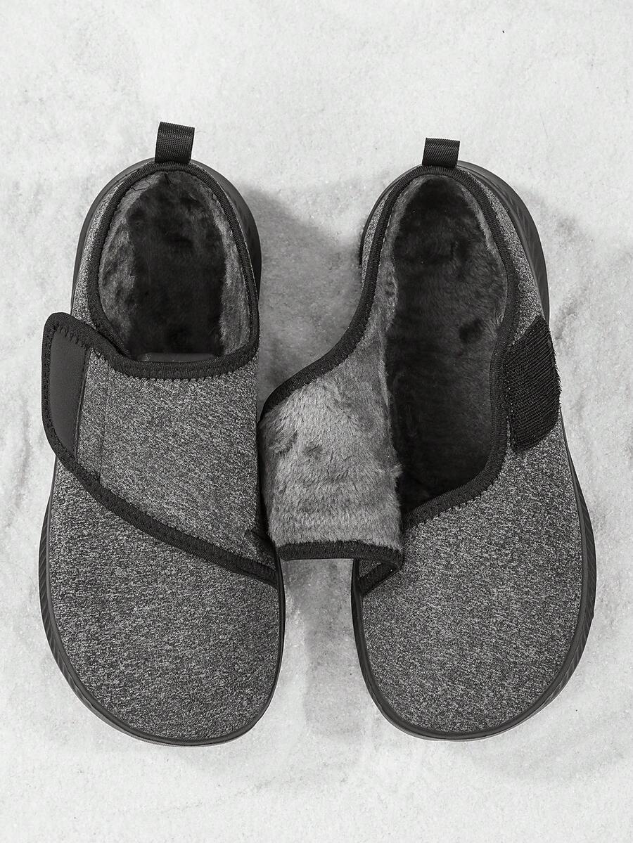 Giày điều chỉnh được cho người già, giày đế bằng mềm mại có khóa dán, giày kiểu mẹ, bốt rộng rãi ấm áp thoải mái có đệm cho mùa thu/đông.