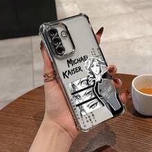 Funda de teléfono de anime Cool B-Blue L-Lock para Samsung Galaxy A Series, funda trasera transparente suave anti-caída, compatible con A26, A36, A55, A35, A06, A16, A05, A14, A24, A34, A54, A15, A05S, A25, A23, A33, A53, A73, A13 4G 5G - Mezcla de colores - Ver 1