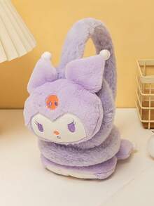 SANRIO 1pc Cute Cartoon Solid Color Hello Kitty Plush Ear Muffs, Casual Outdoor Bicycle Warm Earmuffs, Thick Fur Ear Covers, Suitable For Autumn/Winter - Multicolor - View 3