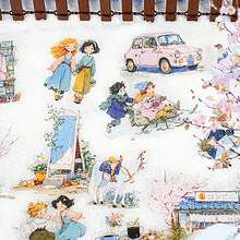 15 件/包冬季风景贴纸，创意美学贴纸贴花，DIY 装饰拼贴工艺材料，节日礼物，个性化剪贴簿学校用品 - 綠色 - 查看 7