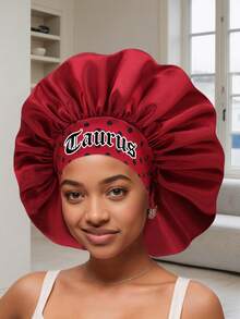 1顶缎面睡帽，个性化十二星座图案缎面宽檐弹力睡帽，缎面发帽（随机印花图案）睡帽，夏季沙滩 - 紅色點點SM87 - 查看 19