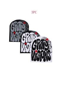 Outdoor Casual Sport Cap For Running Riding Hiking Women Harajuku Punk Cool Hat Soft Warm Fashion Skullies Beanies, Halloween Letter Bohemian Acrylic Knit Hat, All Season Autumn Decor - A - View 28