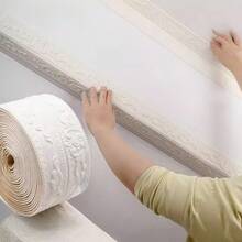 1卷 2.3米 x 2厘米 自粘墙面装饰条，踢脚线，3D踢脚板边框，DIY房间装饰踢脚线墙纸贴纸 - 彩色 - 查看 16