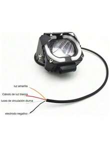 2 Pieces 80W Dual-Color LED Car Motorcycle Headlights With White Aperture, Three Lighting Modes, Unique Design, Shockproof, Waterproof, Durable - Black - View 3