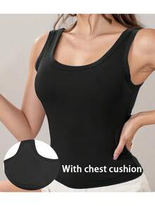 3Pcs Women's Cozy Pajamas,Camisole Tank Tops,With Built In Bra, Simple Breathable Tank Top, Basic Yoga Top Layering Tank Top Padded Bra Undershirt.Suitable For Summer, Fall(Black +White+Gray) - 黑色,白色和灰色 - 查看 2