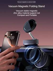 WOWSSYO Suport magnetic pentru telefon auto cu vid, tijă de susținere din aliaj de zinc, compact și portabil, forță magnetică puternică fixată ferm, suport pentru telefon mobil nu numai pentru utilizare în mașină, ci și pentru diverse scene. Compatibil cu iPhone, telefon Android, cadou pentru ziua de naștere, familie, accesorii auto pentru prieteni