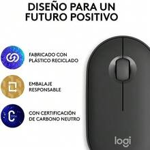 Logitech Pebble 2 M350s 雙手通用 RF 無線 + 藍牙光電滑鼠 4000 DPI - 黑色 - 查看 4