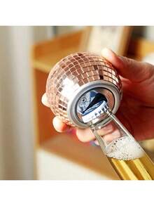 1pc Disco KTV Bar Glass Mirror Beer Bottle Opener, Home Bottle Opener - Multicolor - View 5