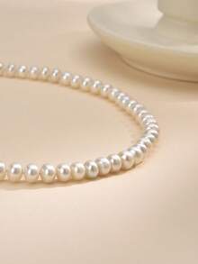 1 pieza Collar de perla natural de plata de ley 925 para mujer, regalo de boda, compromiso, Día de San Valentín, Día de la Madre, cumpleaños