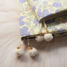 1PC A5/A6 Blue Flower Cloth Book Cover, Planner Case Cover Protective Shell Journal Cover Protector Office Stationery Supplies, Give Away 1pc Transparent Magnifying Lens, Can Be Used As A Bookmark - Single Piece - View 10