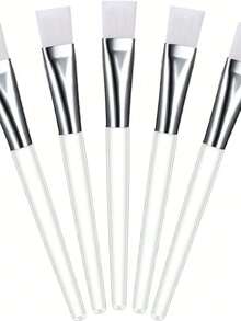 5PCS Facial Mask Brush Transparent Face Mask Brush Cosmetic Makeup Brushes Tools For Facial Mask Eye Mask Application And DIY Needs