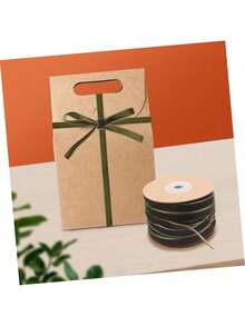 Baluue 1 Rollo de terciopelo para coronas multifunción listones navideños listones para moños decorar decoración de envolver conveniente de Green - 1 - Ver 5