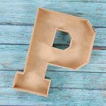 Fantasias Miguel Mylin Caja Regalo Letra Madera MDF 3.5cm x 26cm 3mm 1pz Letra P(default) - Tipo 1 - Ver 5