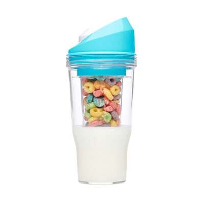 Portable Plastic Breakfast Cereal Cup, Suitable For Quick Breakfast, Can Hold Breakfast Cereal And Milk For On-The-Go, Container For Your Favorite Breakfast Cereal, No Spoon Or Bowl Needed.