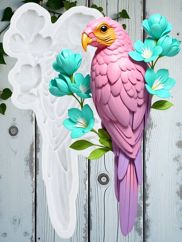 قوالب سيليكون على شكل طيور للفوندان، قوالب حلوى على شكل ببغاء، ديكور كعكة، تزيين كب كيك، حلوى، صلصال البوليمر، عجينة اللبان