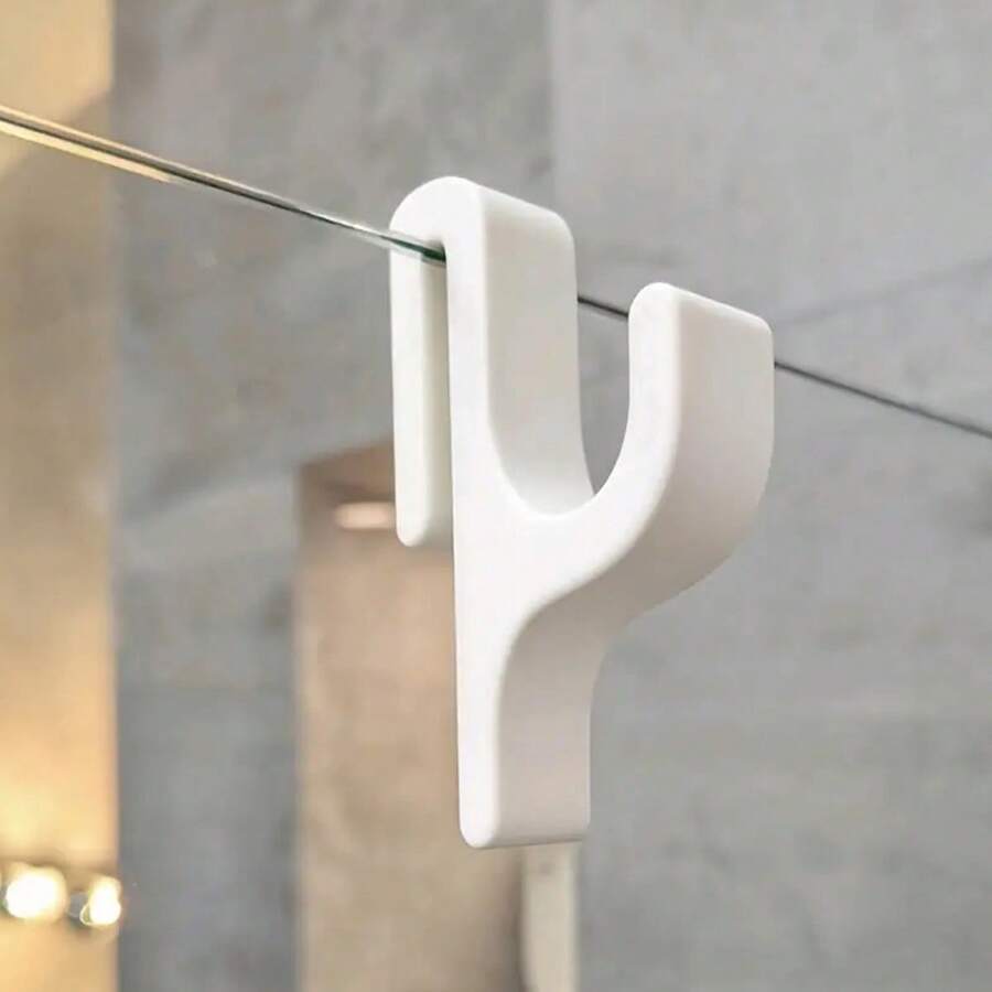 3pcs Shower Door Hooks, Frameless Glass Door Hooks Suitable For 8mm Or Thinner Glass, For Bathrobes, Pajamas, Bath Towels, Clothes, Bathroom Glass Hooks, Easy To Install Towel Rack, No Drilling Bathroom Accessories