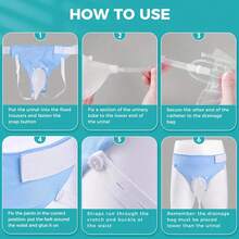 Reusable Urine Pot For The Elderly And Adults - Portable And Comfortable To Wear Leak-Proof Panties With Silicone Belt And Urine Collection Bag, Breathable Soft Care - Màu xanh nhạt - Xem 2