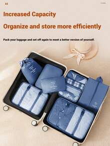 Super life 8-Piece Travel Storage Bag Set, Compression Nylon, For Travel, Handbags, Luggage Storage - Multicolor - View 6