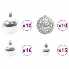 Weihnachtsbaum mit 300 LEDs mit Ständer Silber 210 cm PET-XY63021