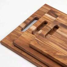 1块加厚优质红木砧板 - 多功能双面耐用砧板，适用于肉类、鱼类、奶酪、面包、糕点、水果和蔬菜 - 防滑防水厨房托盘，配有易握手柄，是最佳厨房配件和节日礼物。