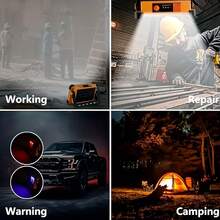 1/2pcs Outdoor Solar Spotlight, 144 LED Portable Handheld Lamp With 3*1200mAh Rechargeable Battery, USB Charging Or Solar Powered, Emergency Lighting & Power Bank Function, Suitable For Home, Night Walk, Camping - Orange - View 11