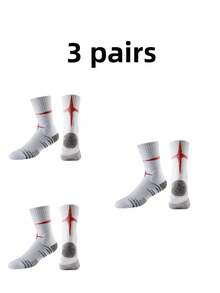 3/1 Pair, Men's Mid Tube Socks, Men's Sports Socks, Men's Badminton Socks, Sports Training Socks, Women's Sports Socks, Practical Professional Basketball Socks, Football Socks, Badminton Socks, Towel Bottoms, Sports Running And Long-Distance Running Socks, Suitable For Youth/Students/Sports Outfits - Multicolor - View 11