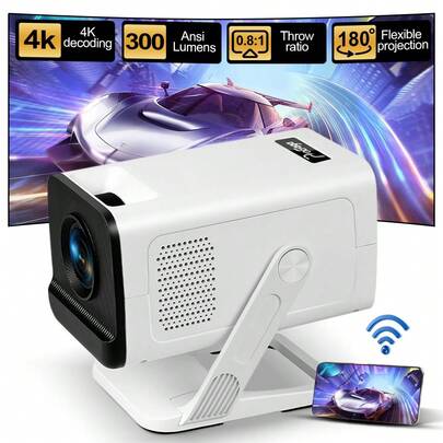 ProGaga PG310 Mini Projector 4K Android 300Ansi BT5.4 Projetor For Movie PG310 Smart Home Theater Outdoor Video Portable Beamer