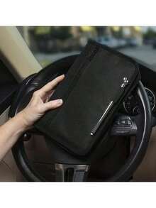 ZYHSLZ Organizador para Auto, Porta Documentos para Automóvil, 6 Bolsillos, Tela Oxford 600D, Porta Pasaporte para Carro, Multifuncional, Compatible con la Mayoría de Vehículos (Negro) - Negro - Ver 6