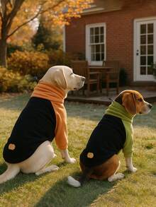 1 件时尚宠物连帽衫外套柔软拉绒舒适针织衫，适合中大型犬，加厚高领设计弹性保暖小狗冬季服装，适合拉布拉多罗威纳犬比格犬