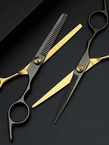 3 pezzi Set professionale di tagliacapelli e rifinitore - Set di tagliacapelli in acciaio inossidabile nero e oro con pettine modellante, design ergonomico di qualità da salone per uso domestico, regalo perfetto per stilisti, appassionati di capelli, viaggiatori, prodotti per parrucchieri, strumenti per parrucchieri, forniture per parrucchieri, barbieri, accessori per parrucchieri, barbieri, attrezzature per parrucchieri