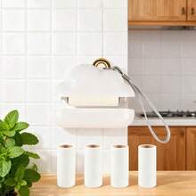 5 szt. mini wałków do usuwania kłaczków w kształcie chmurki – z uchwytem, przenośnym urządzeniem do usuwania kłaczków – 1 wałek do usuwania kłaczków + 4 rolki zapasowe – różowym etui podróżnym – narzędzie do usuwania kłaczków z sierści zwierząt, ubrań i tkanin na jesień/zimę