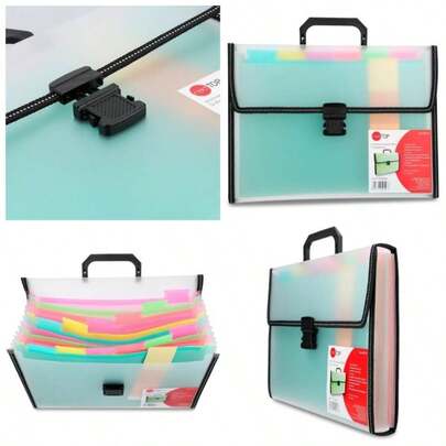 archivero expandible de plstico con agarradera carta 12 Divisiones Blanco Transparente con separadores Organizador de documentos Organizador con separadores Tamao carta