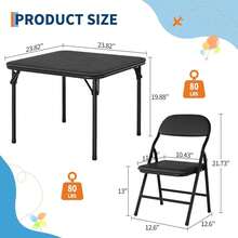 Folding Table And Chairs Set, Activity Table And Chairs Set For Dining Room,Daycare,Classrooms - Black - View 2