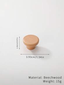 2pcs Wooden Single Hole Cartoon Drawer Pulls, Cabinet/Wardrobe Door Handles For Kids Room - Beech - View 5