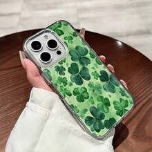 Clover Pattern Mobile Phone Case Decorated With Vibrant Green Leaves And Fresh Spring Design Suitable For IPhone 17 16 15 14 13 12 11 Pro Plus Promax Models TPU Material Shockproof Protection It Is A Great Gift For Family Friends Children Birthdays Spring Festival Holidays Boyfriends Girlfriends And Valentine's Day - 無色 - 查看 8