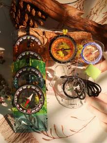 1pc Beginner Thumb Compass With Map Scale, Quick Repositioning, Suitable For Outdoor, Professional Surveying, Daily Emergency, Precise, Unbiased, Centimeter-Level Calibration, Professional-Grade, Precise Navigation, Orienteering Compass, Left-Hand Thumb-Style Map Compass For Students And Outdoor Use - Multicolor - View 2