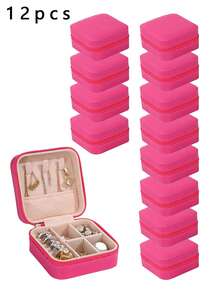 Hộp đựng trang sức có gương (12 chiếc/1 hộp), hộp đựng trang sức du lịch có khóa kéo tiện dụng, hộp đựng trang sức tối giản dùng cho du lịch và gia đình, hộp đựng trang sức mini bằng da thời trang, hộp đựng trang sức, hộp đựng trang sức nhỏ chống bụi, hộp đựng trang sức có khóa kéo, hộp đựng phụ kiện trang sức, hộp đựng mỹ phẩm. - Nhiều màu - Xem 19
